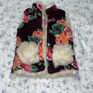Matilda Jane Fur Floral Once Upon A Time Reversible vest 12-18